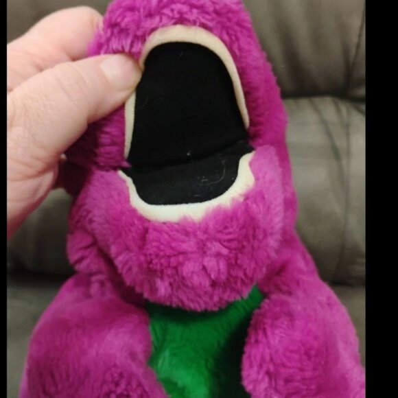 13" Barney Purple Dinosaur Puppet Stuffed Animal Plush Toy 1992 - Picture 8 of 12
